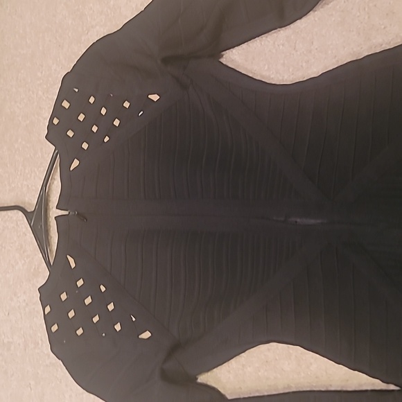 Herve Ledger Black and Beige Mini Dress - Picture 6 of 7